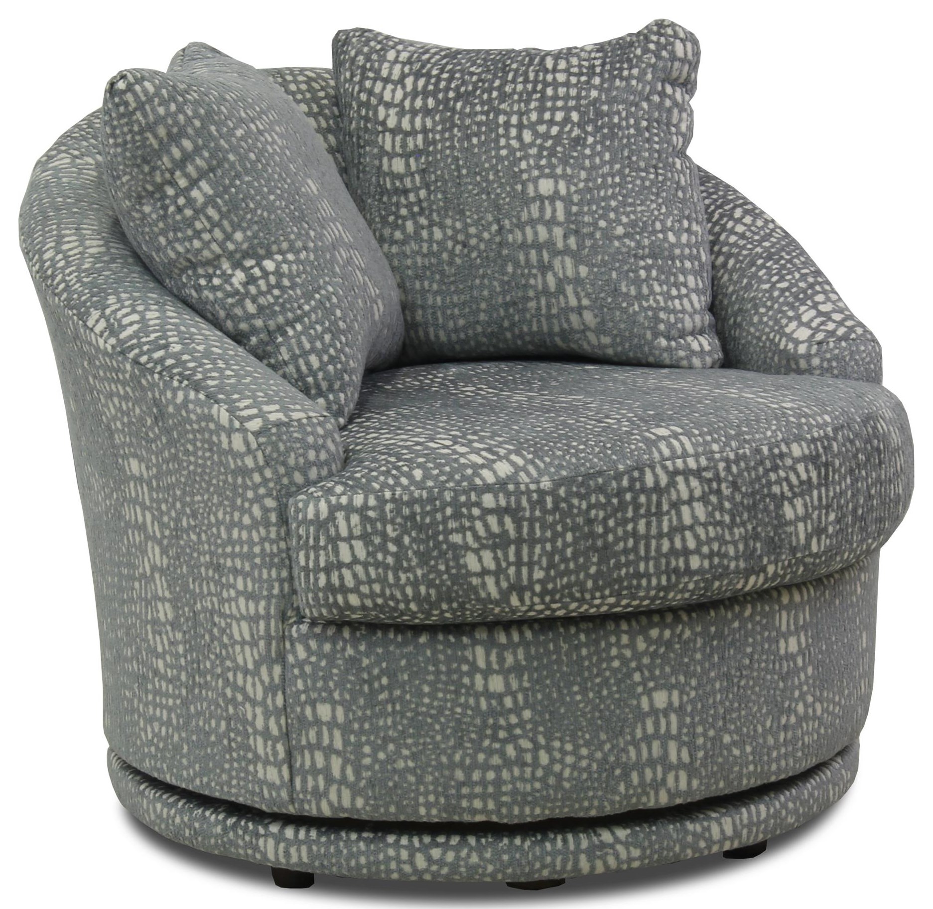 Alanna Contemporary Barrel Back Swivel Chair With 2 Toss Pillows Ruby Gordon Home Upholstered Chairs