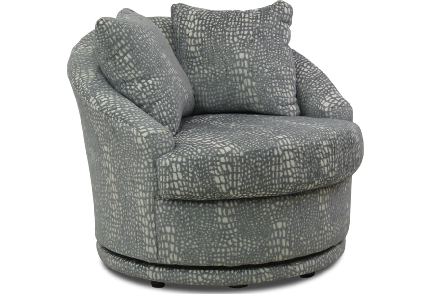 Alanna Contemporary Barrel Back Swivel Chair With 2 Toss Pillows Ruby Gordon Home Upholstered Chairs