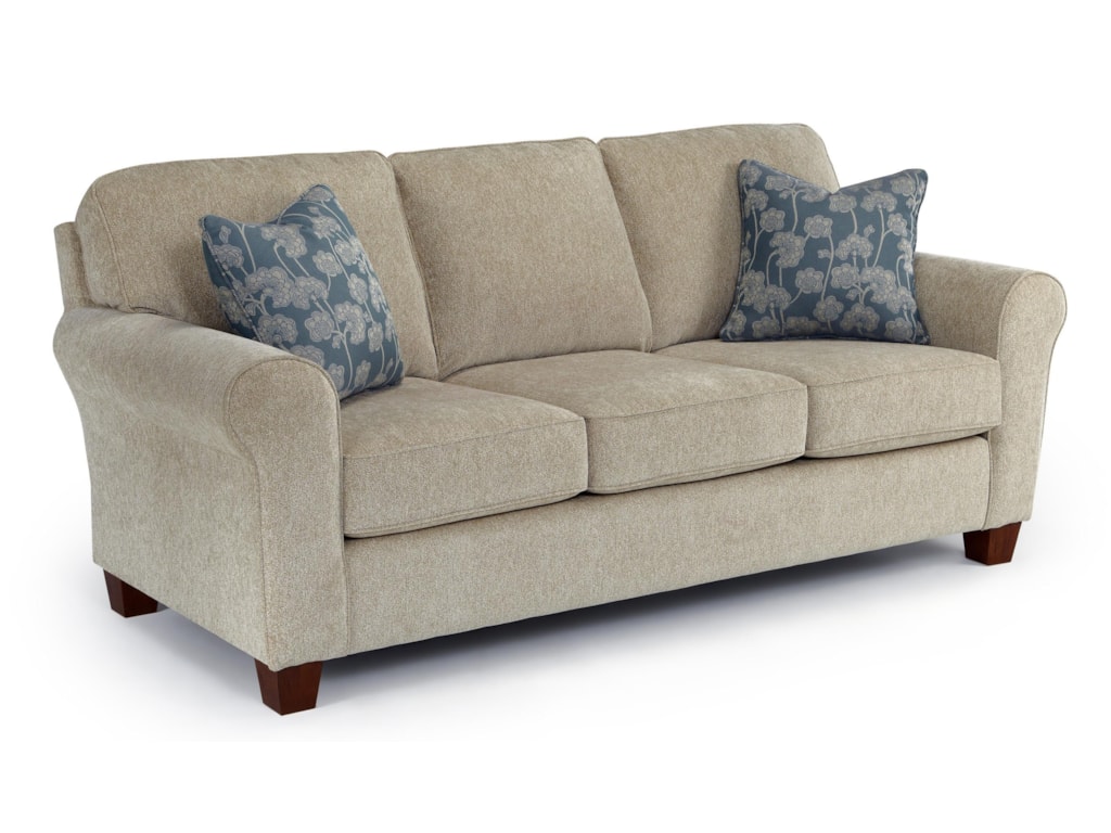 Best Home Furnishings Annabel S80 Customizable Transitional Sofa Annabel Customizable Transitional Sofa With Rolled Arms And Tapered Block Legs By Best Home Furnishings