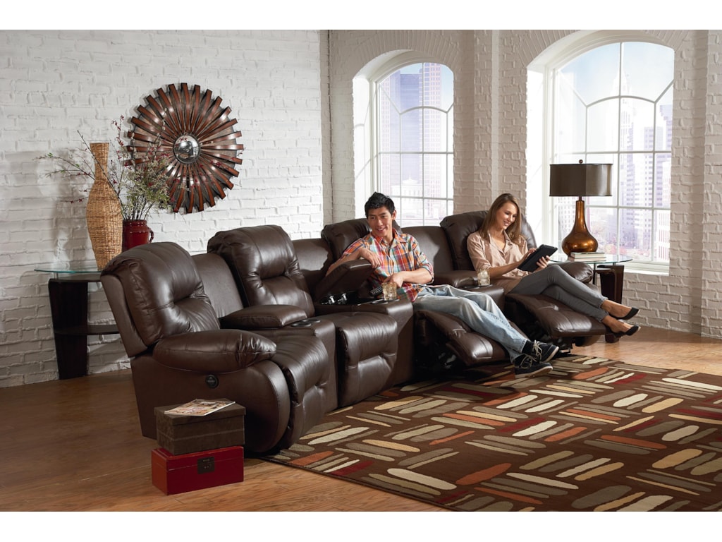 Best Home Furnishings Brinley 27 Pc Power Reclining Home Theater Group
