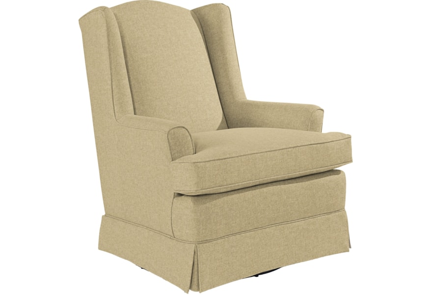 Best Home Furnishings Swivel Glide Chairs Natasha Swivel Glider With Wing Back And Skirt Superstore Upholstered Chairs