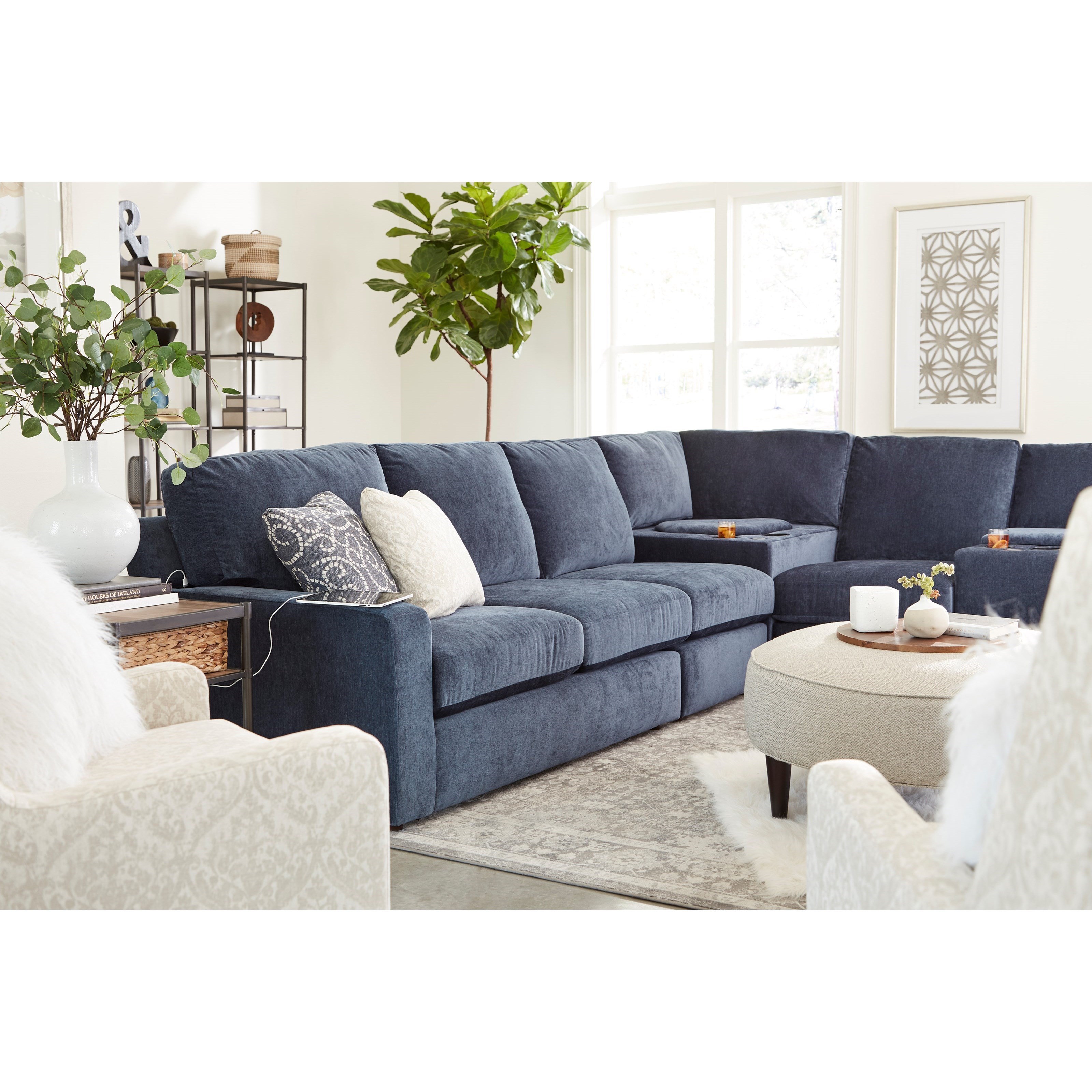 Best Home Furnishings Dovely Casual 6 Piece Sectional Sofa With