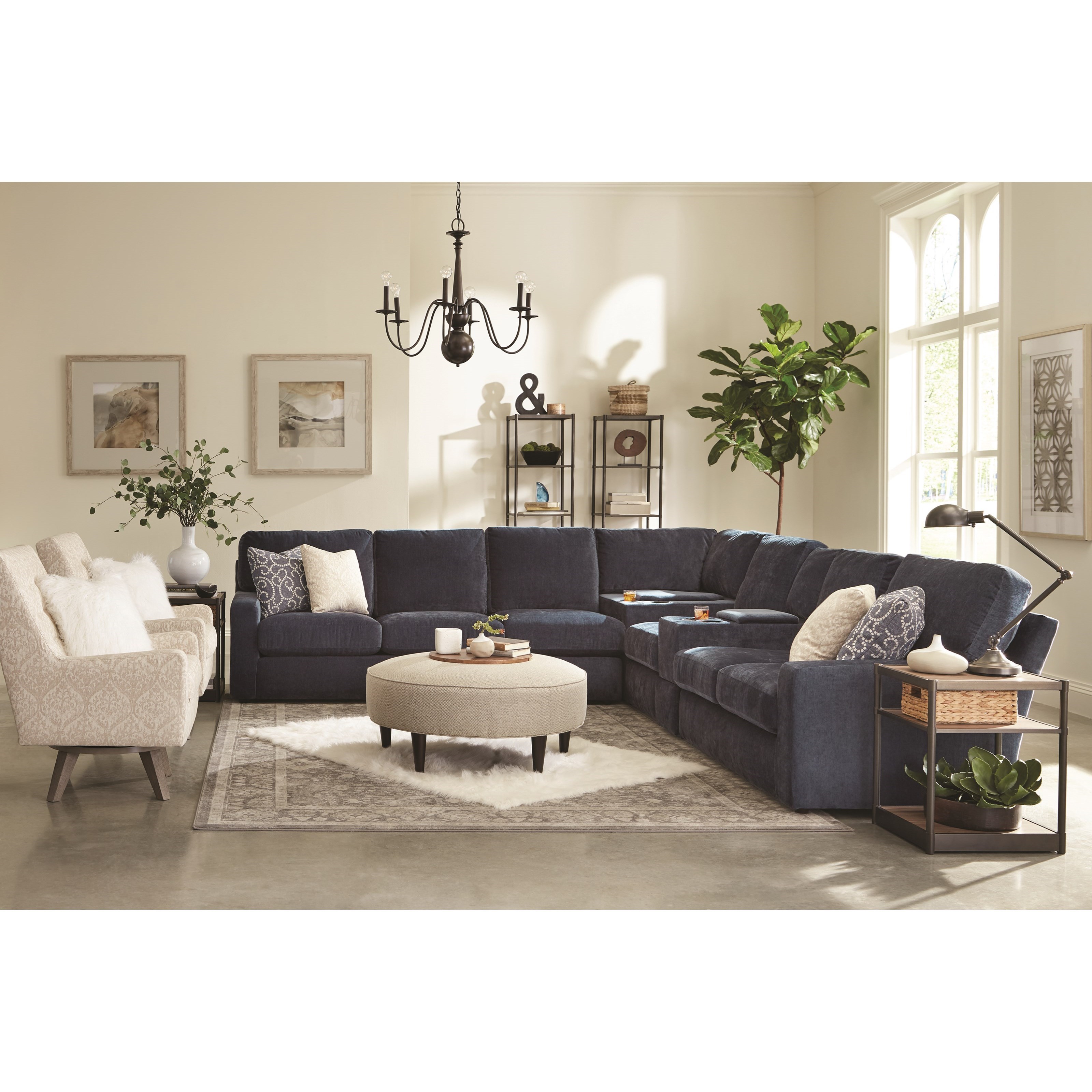 Best Home Furnishings Dovely Casual 6 Piece Sectional Sofa With