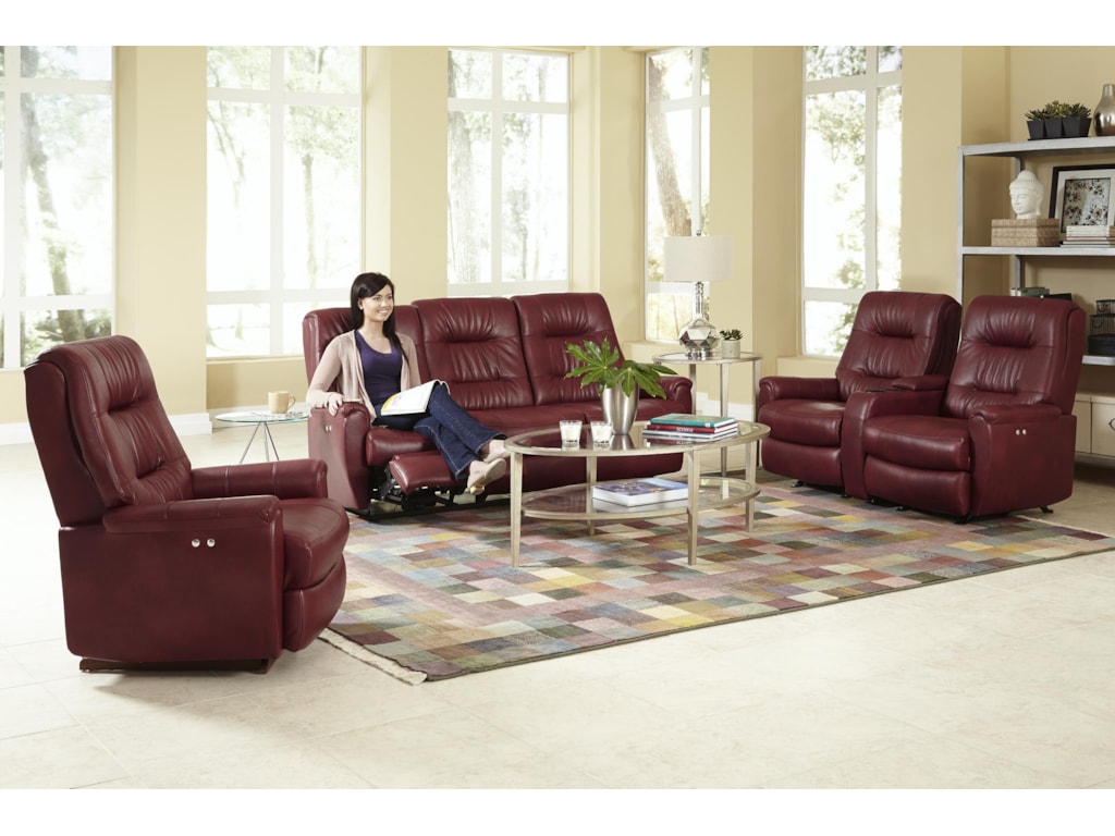 Best Home Furnishings Reclining Space Saver Loveseat w/ Console