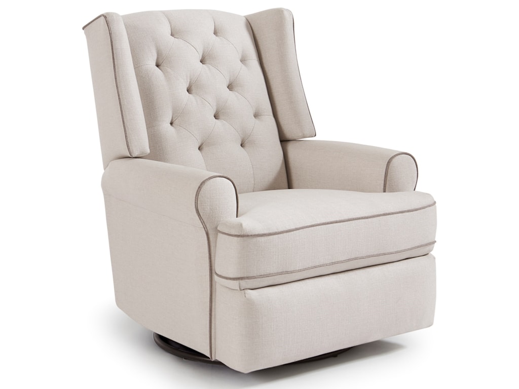 Best Home Furnishings Kendra Traditional Tufted Swivel Glider