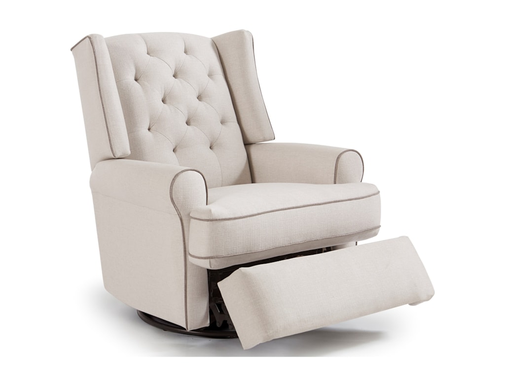 Best Home Furnishings Kendra Traditional Tufted Swivel Glider