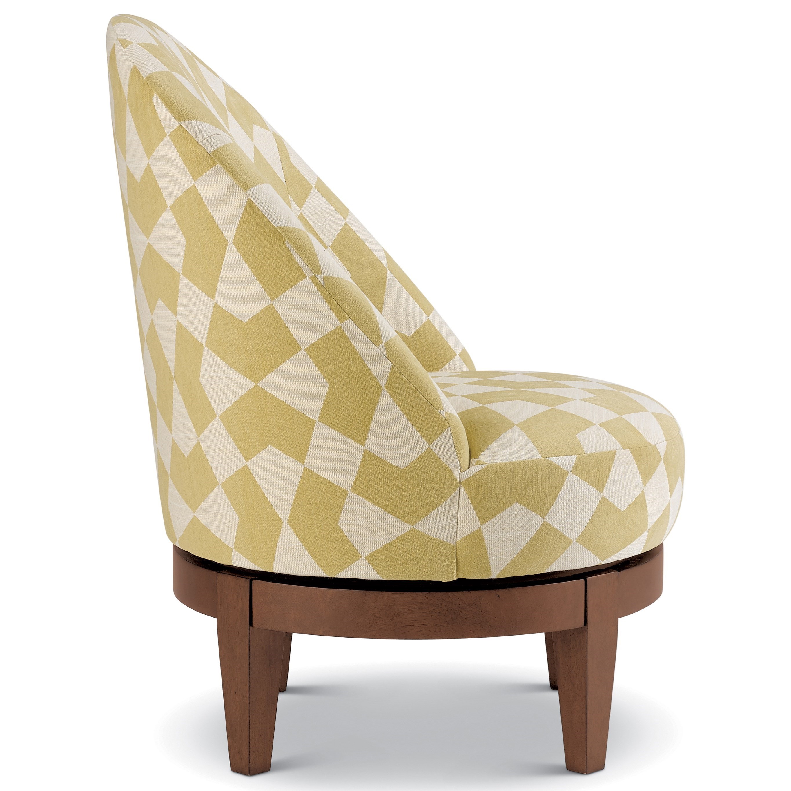 Best Home Furnishings Loflin Contemporary Barrel Chair With Wood Swivel Base Conlin S Furniture Upholstered Chairs