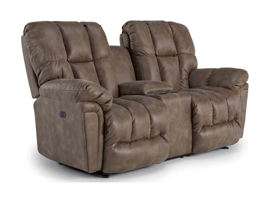 Best Home Furnishings LucasPwr Wall Reclining Love w/ Console & Headres