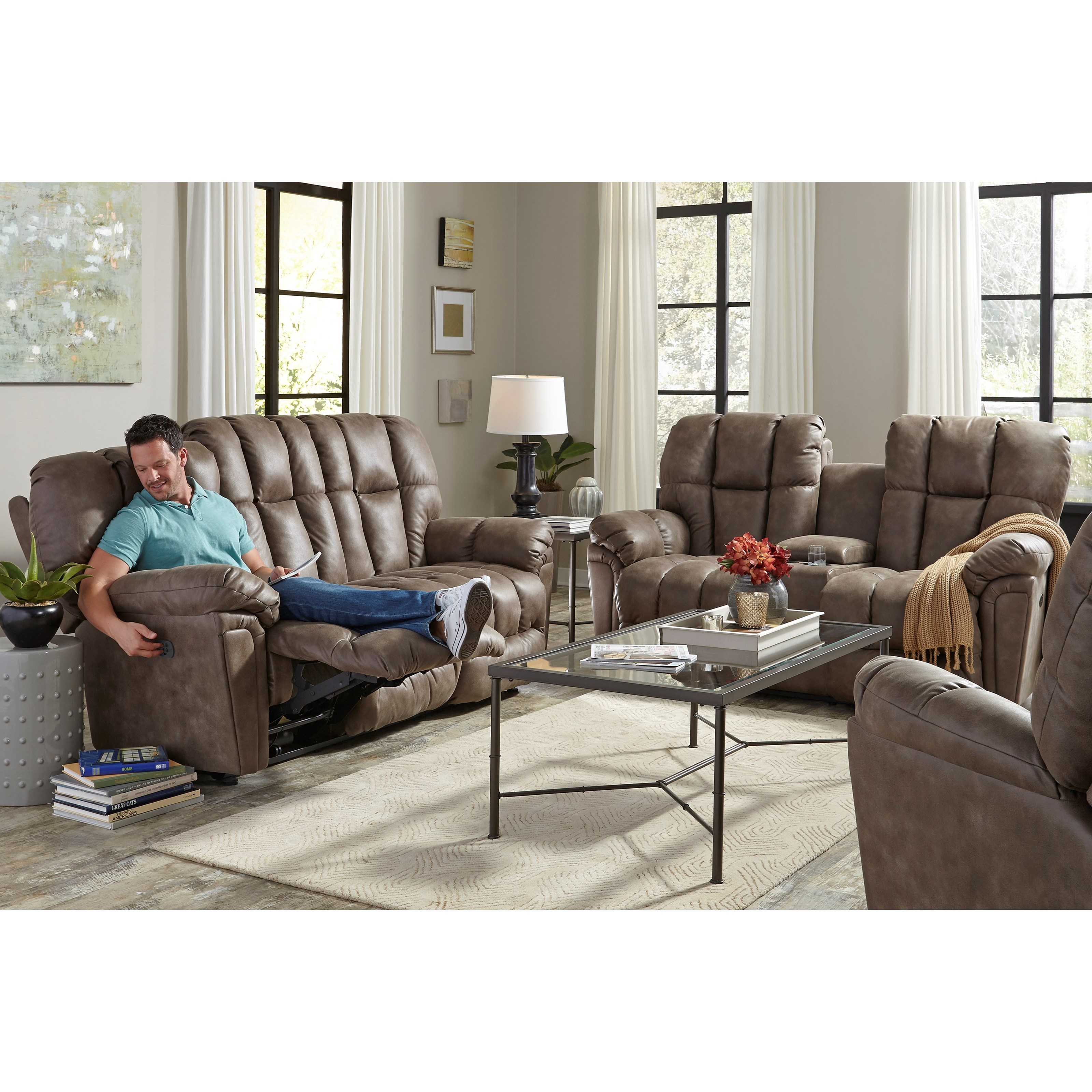 Best Home Furnishings Lucas Casual Power Reclining Sofa With Power Tilt Headrest Wayside Furniture Reclining Sofas