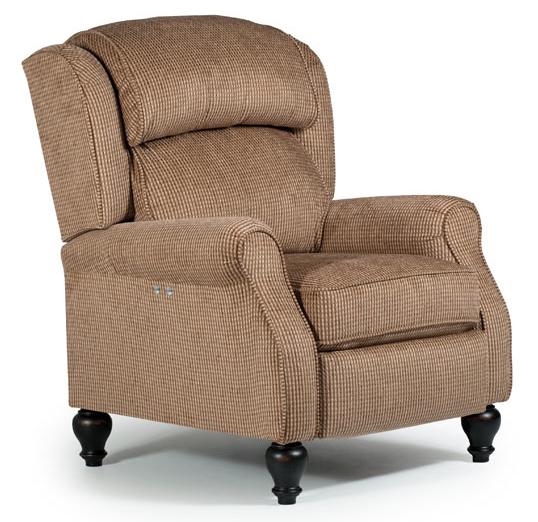Best Home Furnishings Recliners Pushback Traditional Patrick Powerized Recliner With Turned Wood Legs Wayside Furniture High Leg Recliners