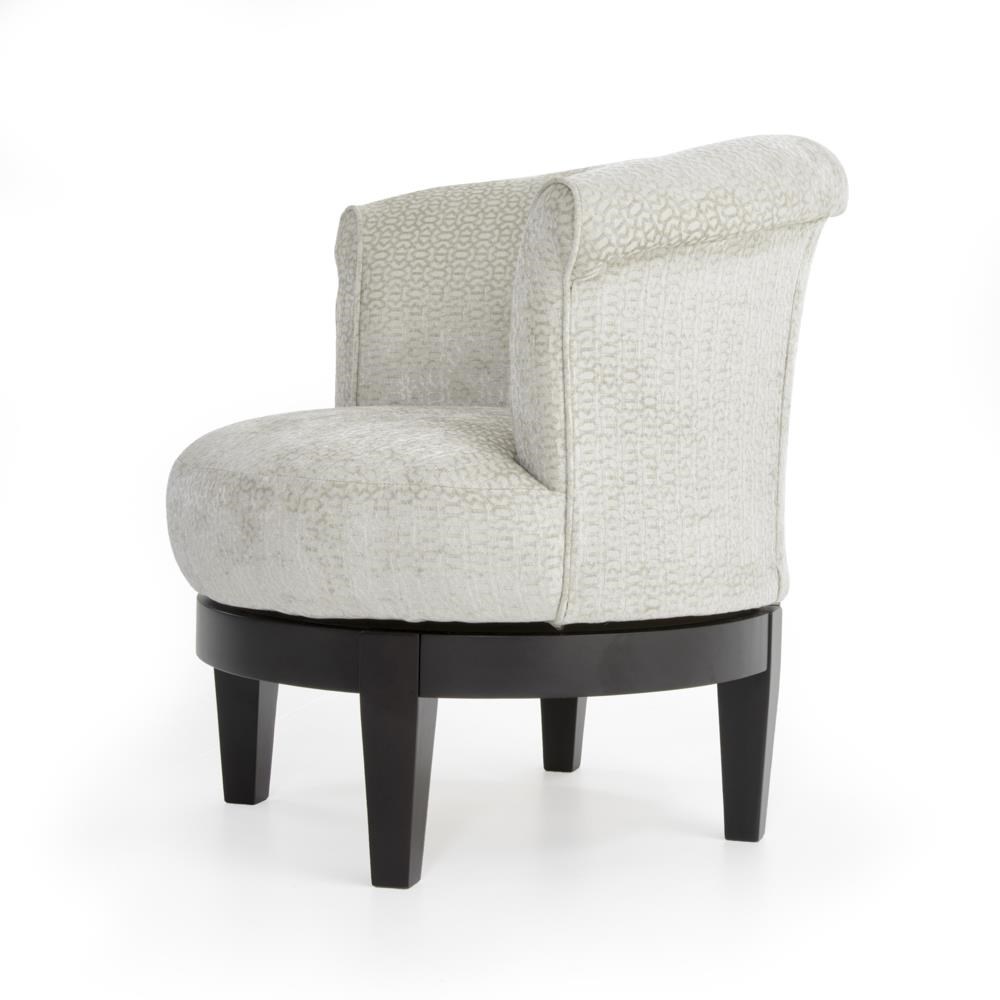 Best Home Furnishings Chairs Swivel Barrel 2958e 2190 7 Chic Attica Swivel Chair With Traditional Rolled Chair Back Baer S Furniture Upholstered Chairs
