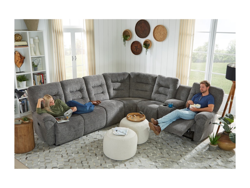 Best Home Furnishings Unity Casual 5 Seat Reclining Sectional Sofa