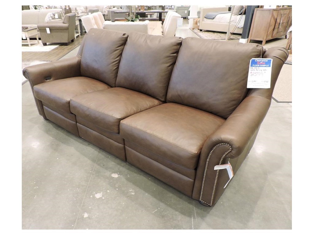 Clearance Reclining Leather Sofa By Bradington Young At Belfort Furniture