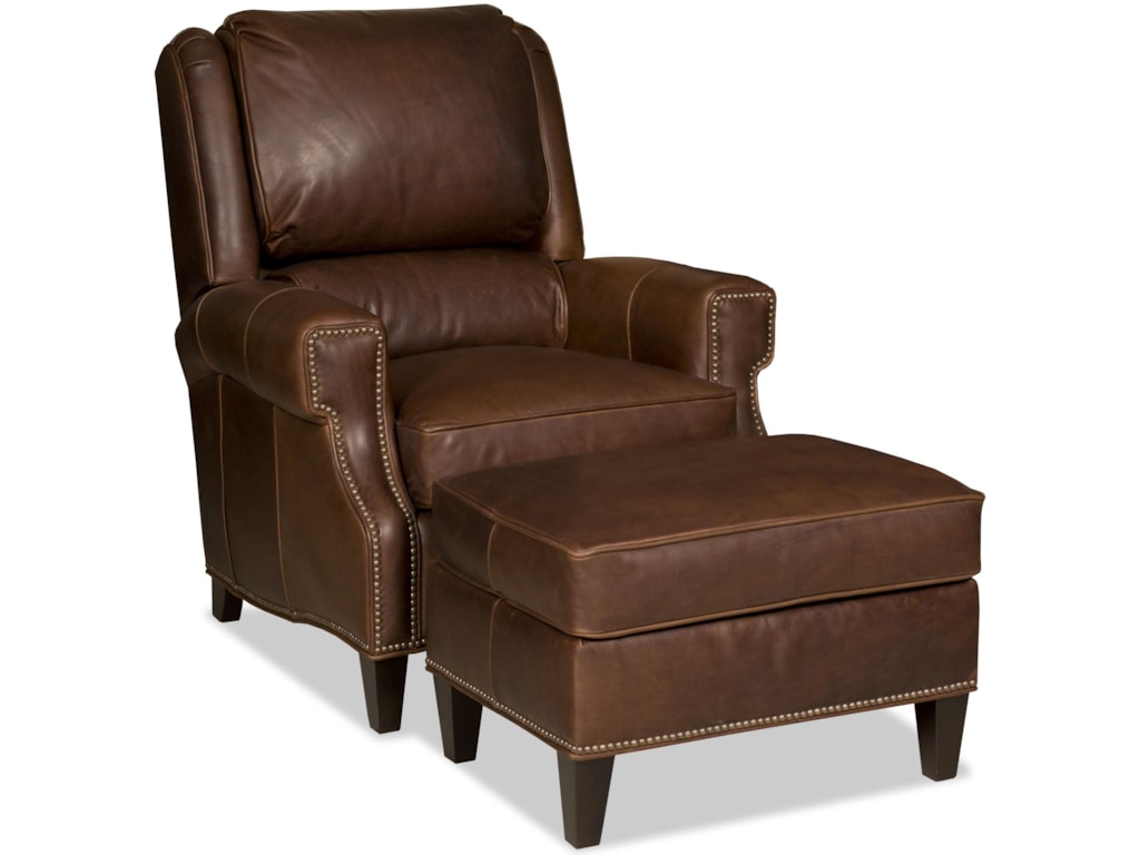 Bradington Young Milo Transitional Reclining Chair And Ottoman Set Bradington Young Milo Transitional Reclining Chair And Ottoman Set With Nailheads
