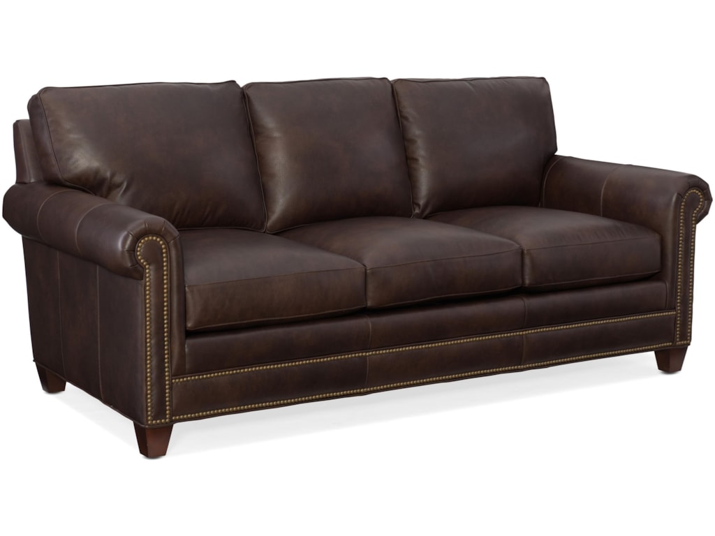 Bradington Young Raylen Traditional Leather Sofa With Nailhead Bradington Young Raylen Traditional