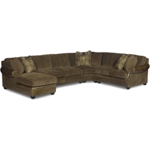 Bradington Young Warner Sectional Sofa With Chaise Lounger Baer S Furniture Sectional Sofas