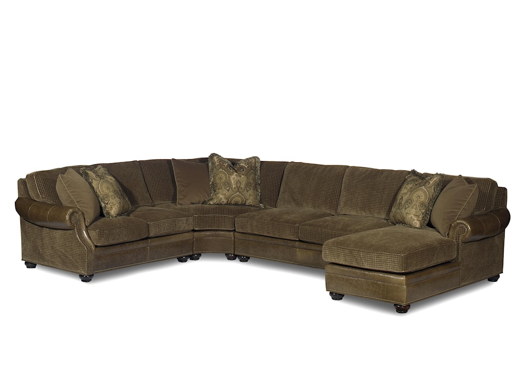 Bradington Young Warner Sectional Sofa With Chaise Lounger Adcock