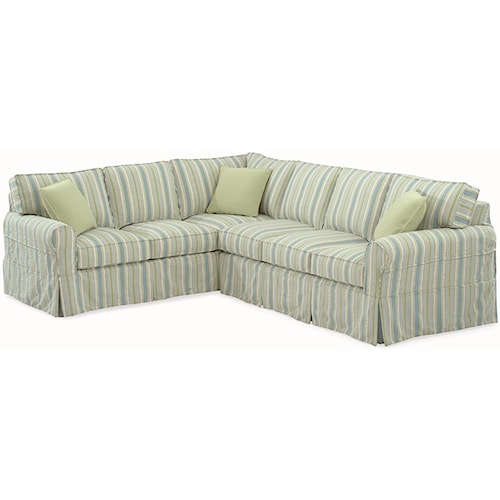 Braxton Culler 728 Casual Sectional Sofa With Rolled Arms And Braxton Culler 728 Casual Sectional Sofa With Rolled Arms And Slipcover