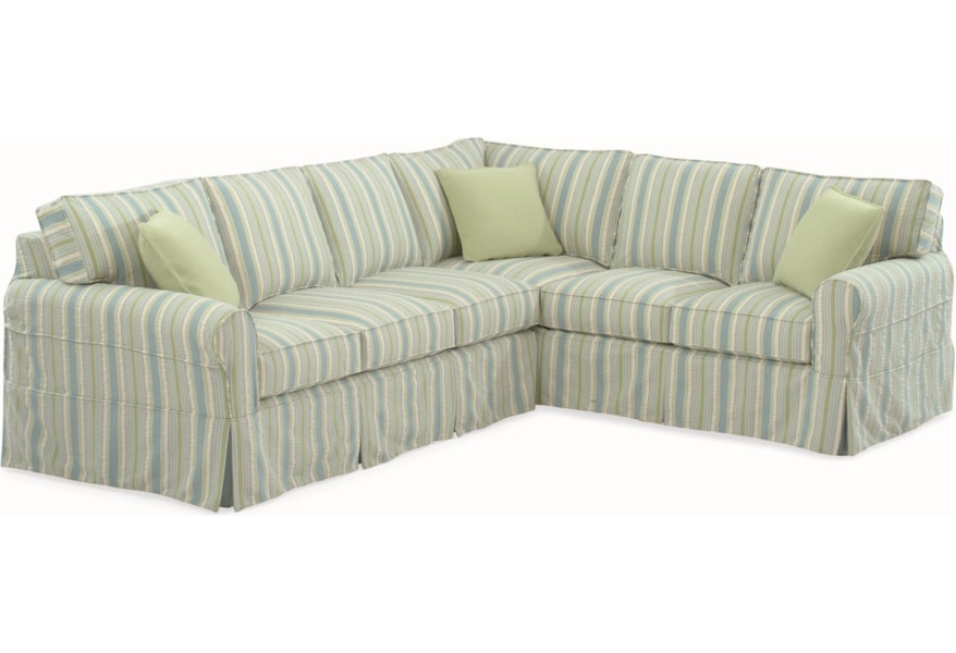 Braxton Culler 728 Casual Sectional Sofa With Rolled Arms And Slipcover Jacksonville Furniture Mart Sectional Sofas