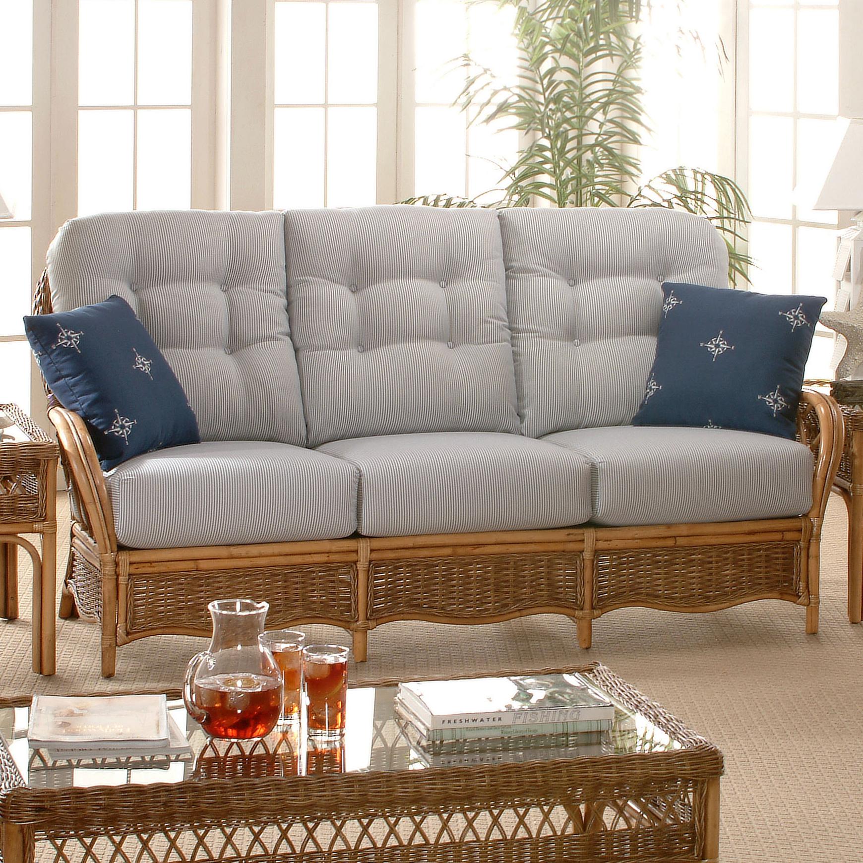 Braxton Culler Everglade Tropical Rattan Sofa Powell S Furniture