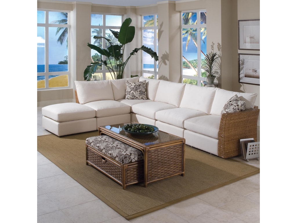 Vendor 10 Grand Water Point Tropical Sectional Sofa With Two Pillows Vendor 10 Grand Water Point6 Piece Sectional Sofa
