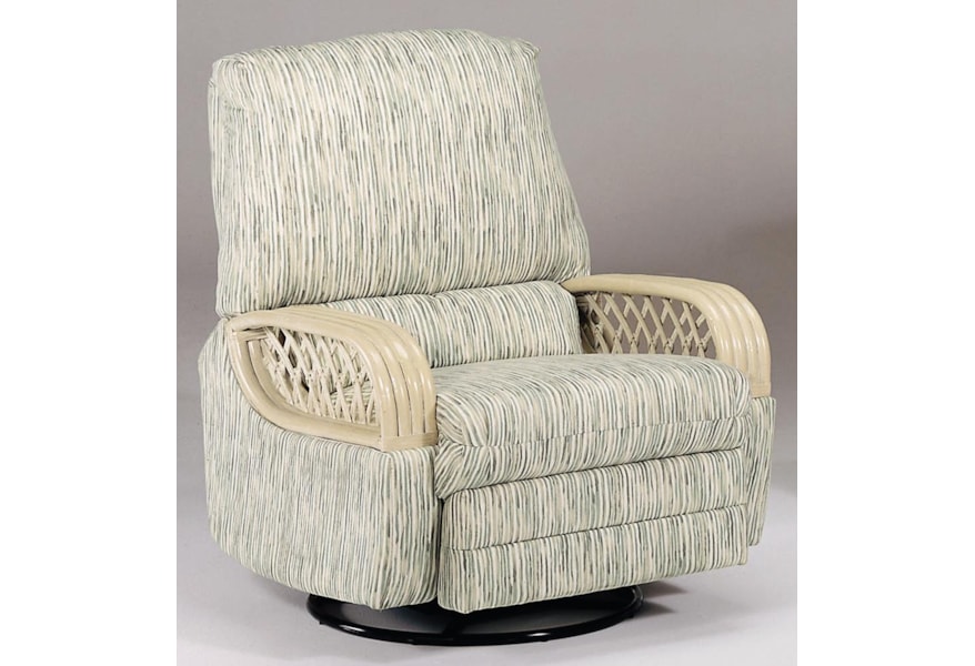 Braxton Culler Bc990 990 025 Seivel Rocker Recliner With Rattan Arms Hudson S Furniture Three Way Recliner