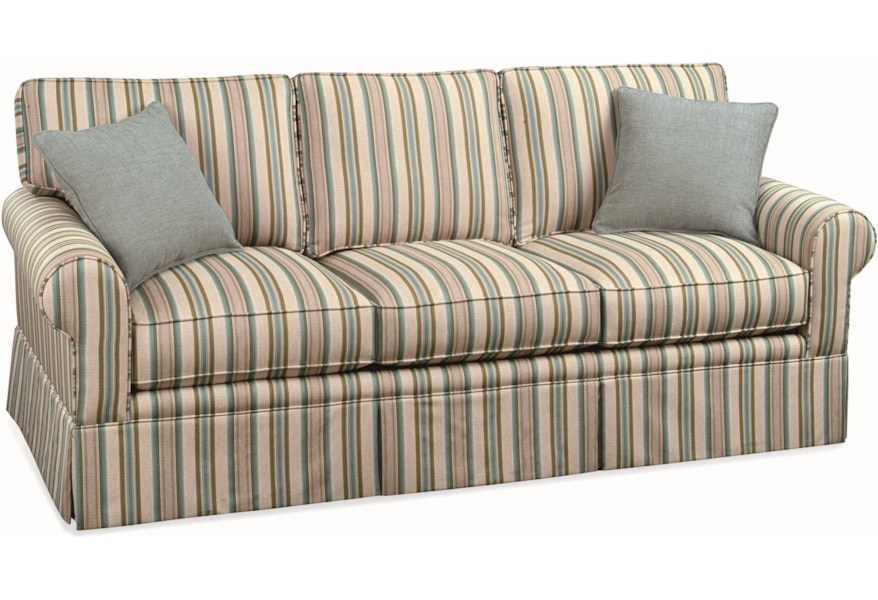 Braxton Culler Benton Casual Three Seater Sofa With Rolled Arms And Skirt Jacksonville Furniture Mart Sofa