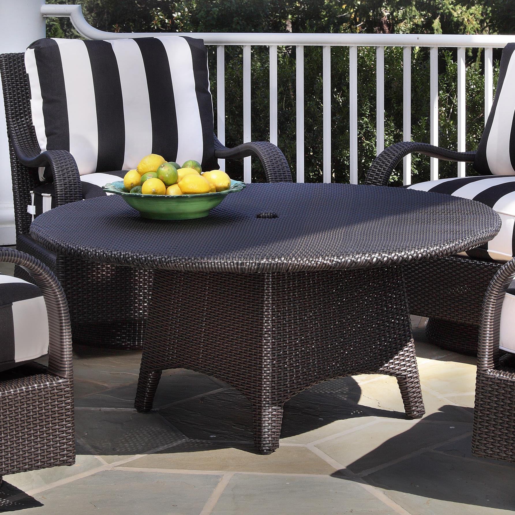 Braxton Culler Brighton Pointe Round Chat Table W Umbrella Hole Story Lee Furniture Outdoor Cocktail Coffee Table