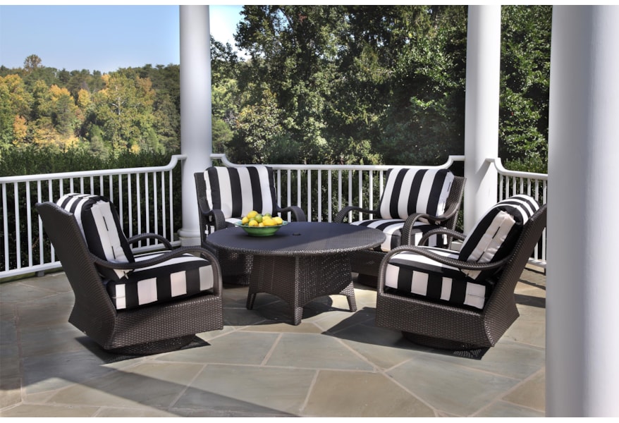 Braxton Culler Brighton Pointe Round Chat Table W Umbrella Hole Story Lee Furniture Outdoor Cocktail Coffee Table
