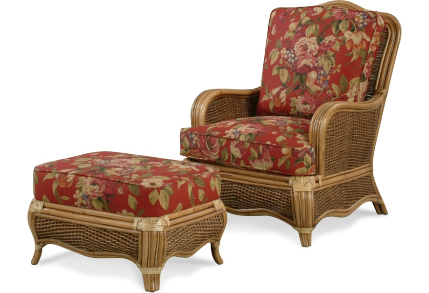 Braxton Culler Shorewood Tropical Rattan Chair And Ottoman Set Jacksonville Furniture Mart Chair Ottoman Sets