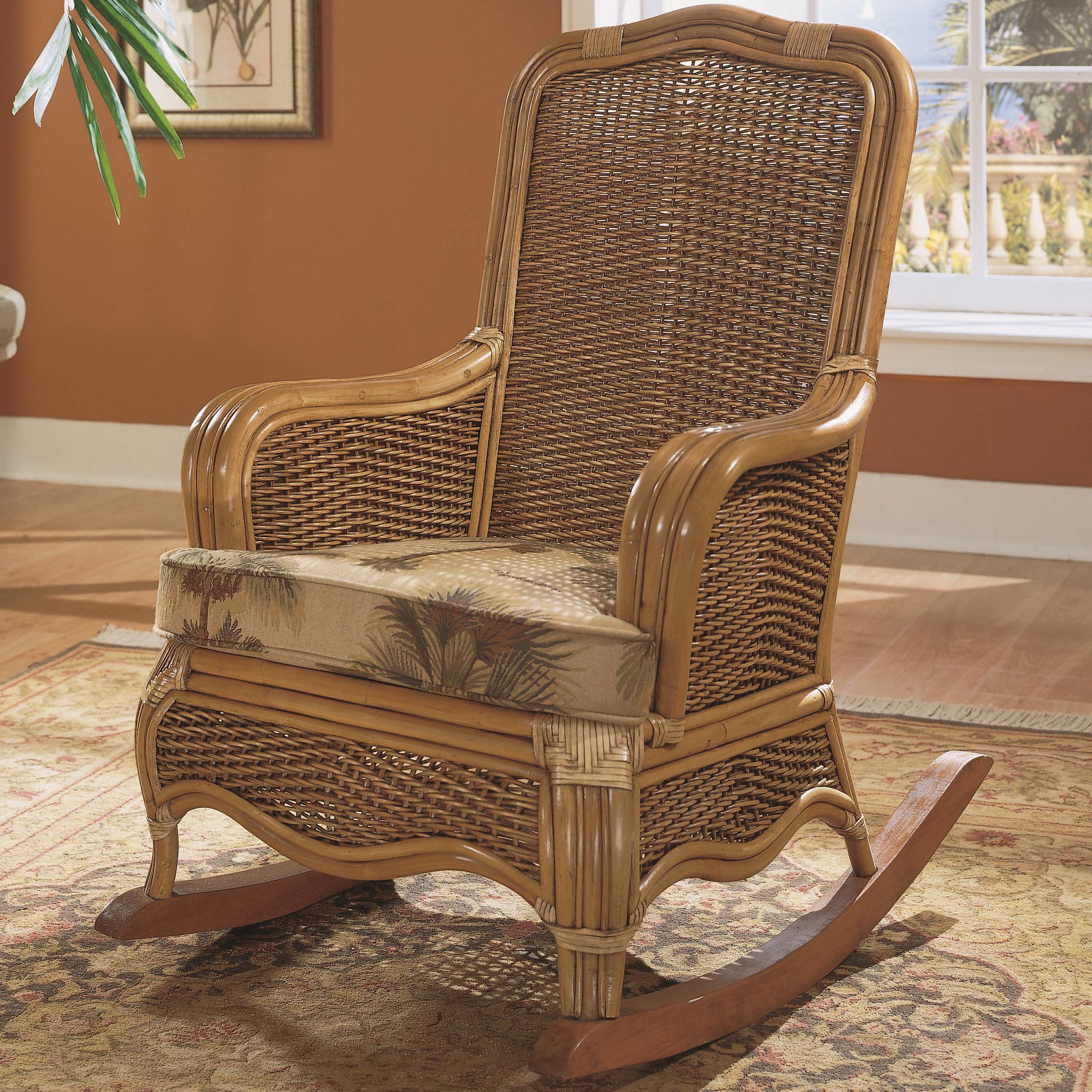 Braxton Culler Shorewood 1910 002 Tropical Rattan Rocking Chair
