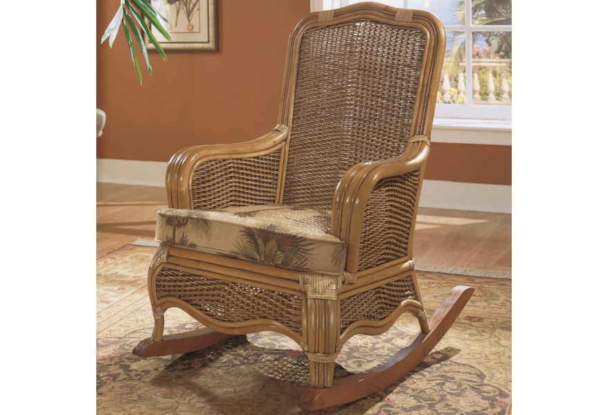 Braxton Culler Shorewood 1910 002 Tropical Rattan Rocking Chair