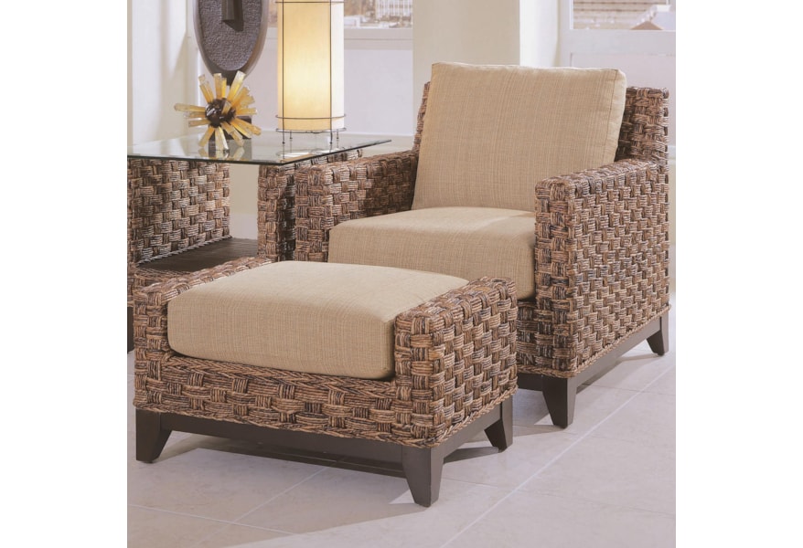 Braxton Culler Tribeca 2960 Modern Wicker Chair And Rectangular Ottoman Hudson S Furniture Chair Ottoman