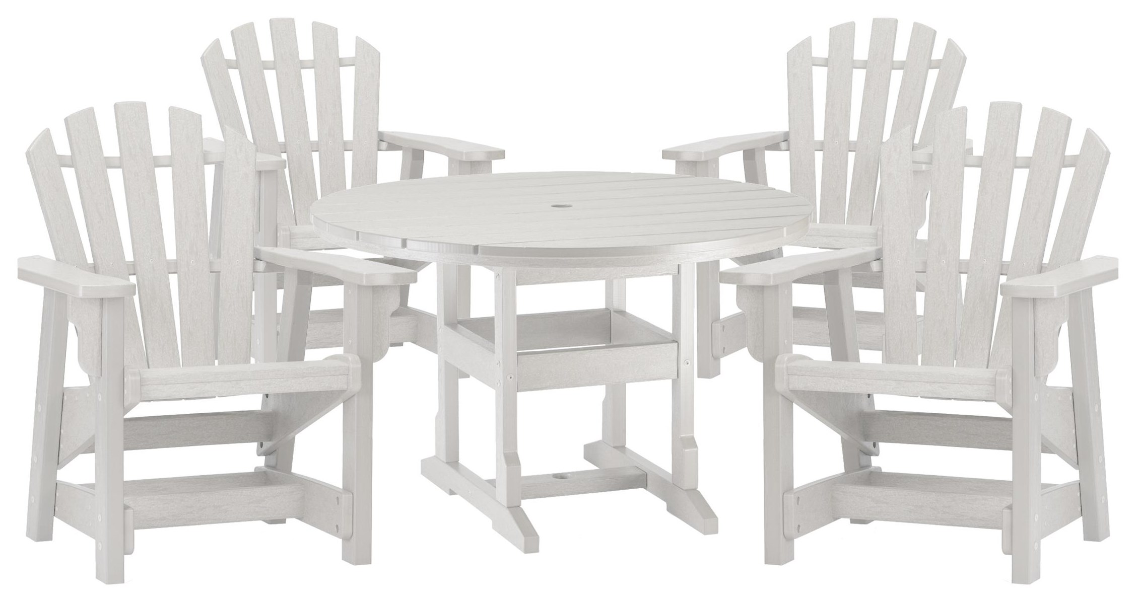Breezesta Coastal 48 Inch Round Dining Table And 4 Dining Chairs Johnny Janosik Outdoor Dining Sets