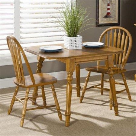 Brooks Medium Oak Finish Laminate Drop Leaf Table With 2 Arrow