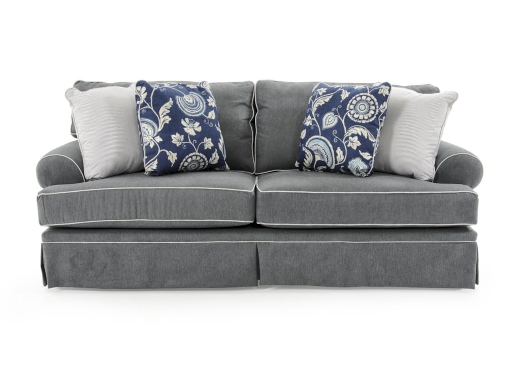 Broyhill Furniture Emily 6262 3 4022 44 Casual Style Sofa With Broyhill Furniture Emily 6262 3 4022 44 Casual Style Sofa With Rolled Arms And Skirt Covered Base Baer S Sofas