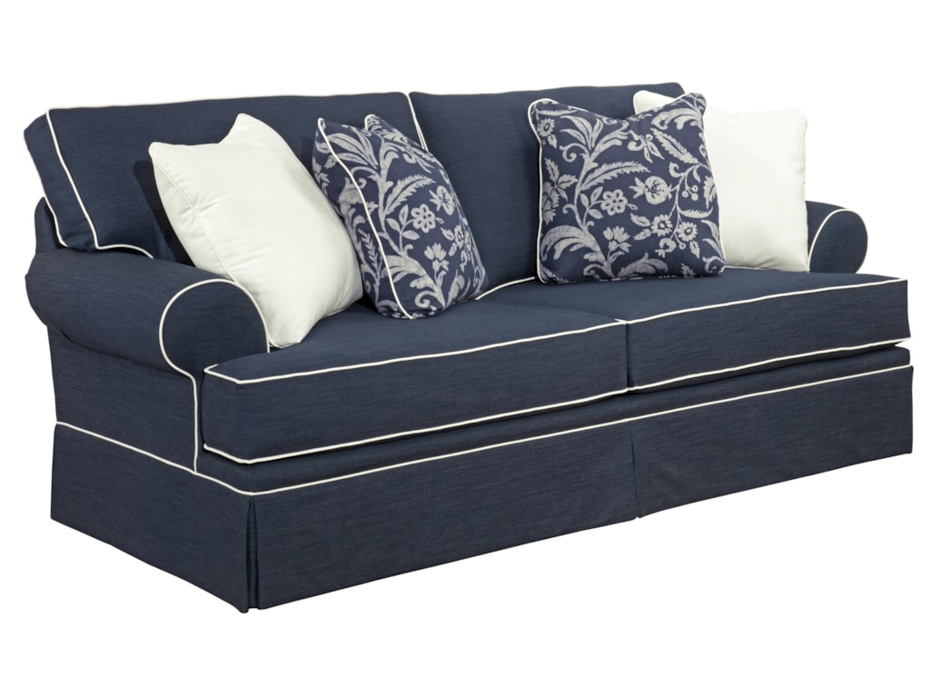 Broyhill Furniture Emily Casual Style Sofa With Rolled Arms And Skirt Covered Base Find Your Furniture Sofas Broyhill Furniture Emily Casual Style Sofa With Rolled Arms And Skirt Covered Base Find Your Furniture Sofas