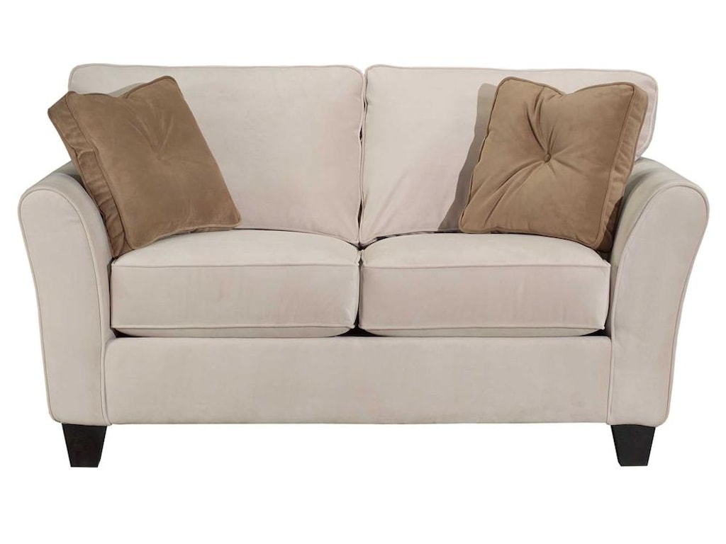 broyhill furniture maddie contemporary style loveseat with flared