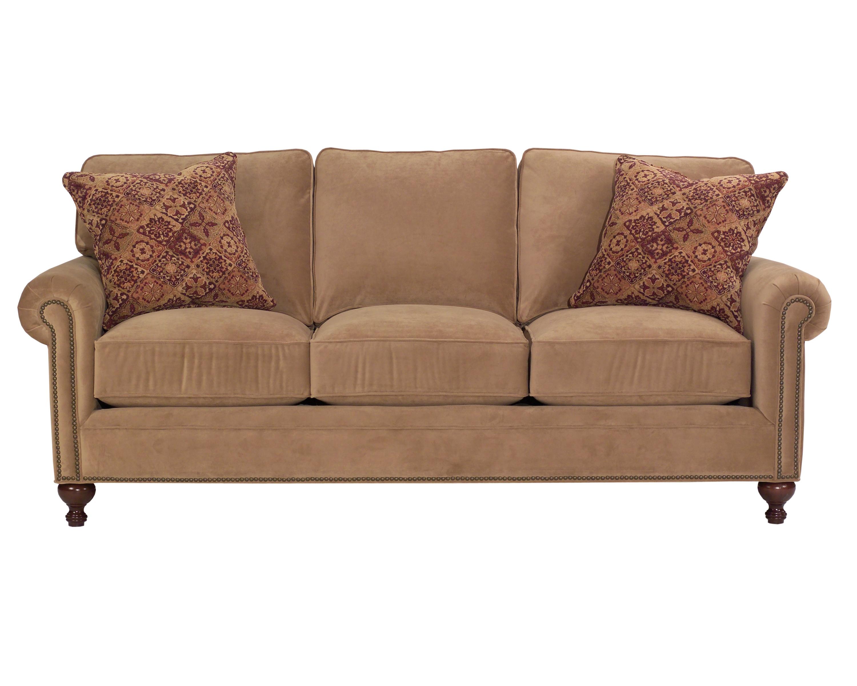 Broyhill Furniture Harrison Traditional Style Sofa with Exposed Wood