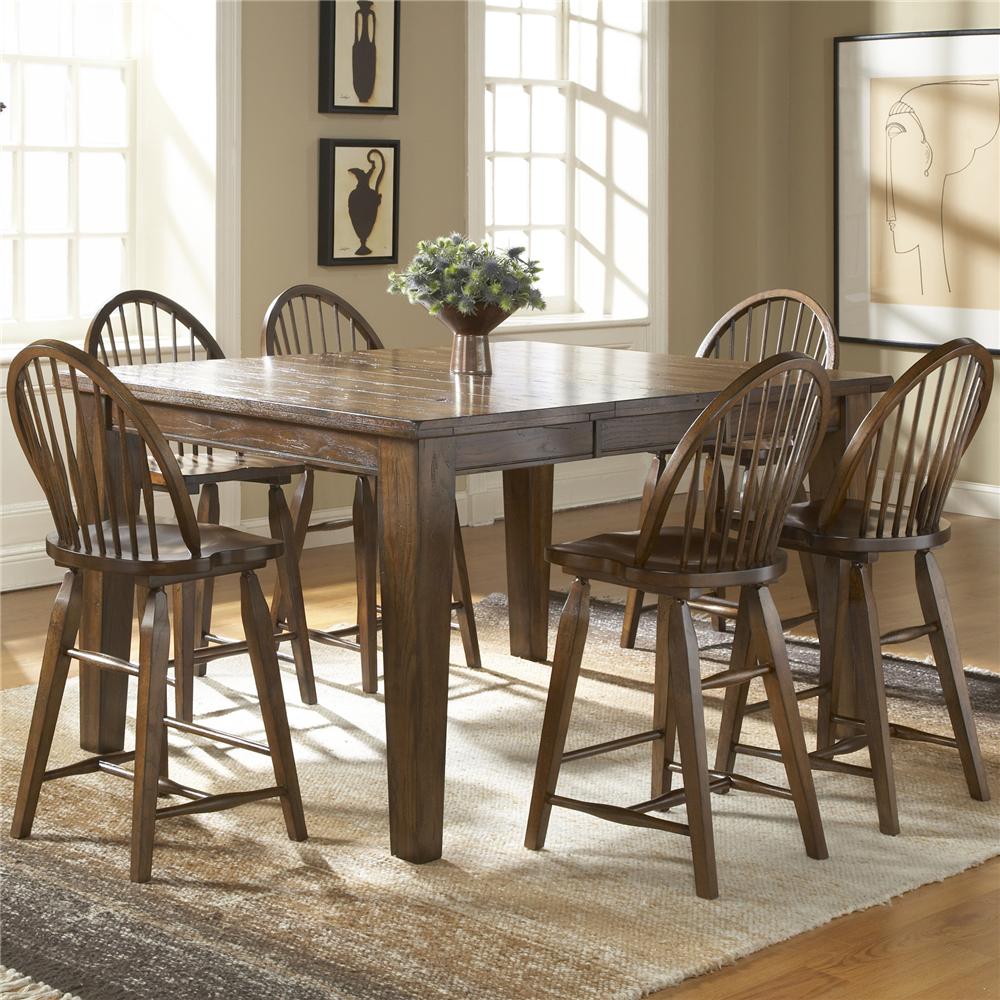 Broyhill Furniture Attic Rustic Counter Height 7 Piece Dining Set Lindy S Furniture Company Pub Table And Stool Sets