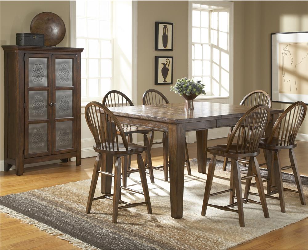 Broyhill Furniture Attic Rustic Counter Height 7 Piece Dining Set