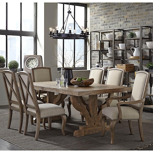 broyhill furniture bedford avenue 7 piece double pedestal table and upholstered chair set - Dining Room Furniture Denver Co broyhill furniture bedford avenue 7 piece double pedestal table and upholstered chair set - Dining Room Furniture Denver Co