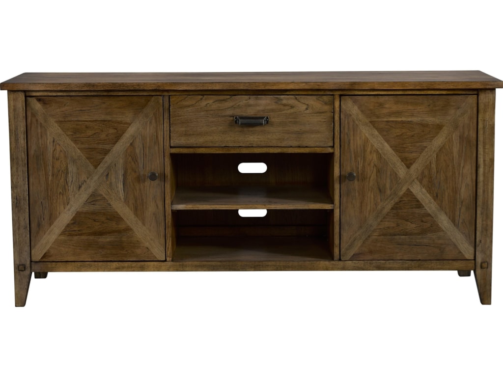 Broyhill Furniture Creedmoor Rustic Entertainment Console With Cord Broyhill Furniture Creedmoor Rustic Entertainment Console With Cord Access