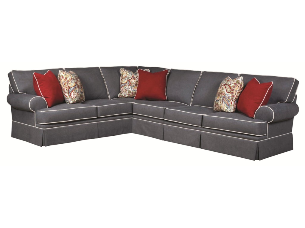 Broyhill Furniture Emily Transitional 3 Piece Sectional Sofa With Broyhill Furniture Emilytransitional 3 Piece Sectional Sofa