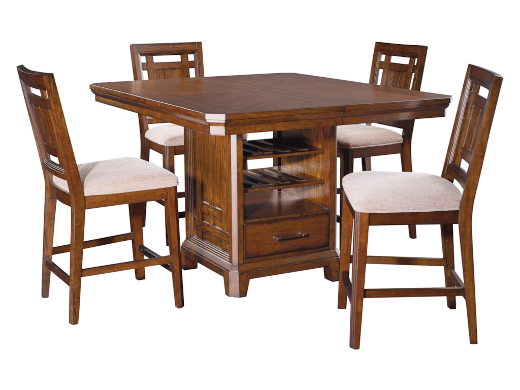 Broyhill Furniture Estes Park 5 Piece Storage Counter Height Table Broyhill Furniture Estes Park5 Piece Counter Height Table And Stool Set