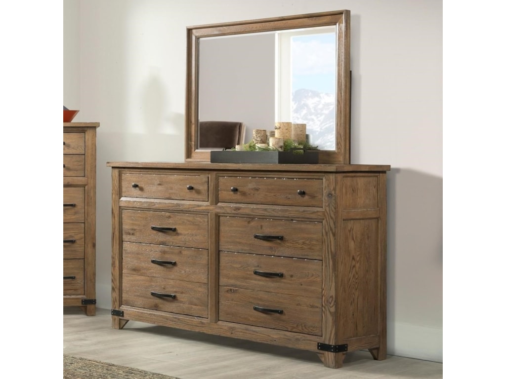 Broyhill Furniture Park City 8 Drawer Dresser And Rustic Mirror Broyhill Furniture Park Citydresser And Mirror Combo