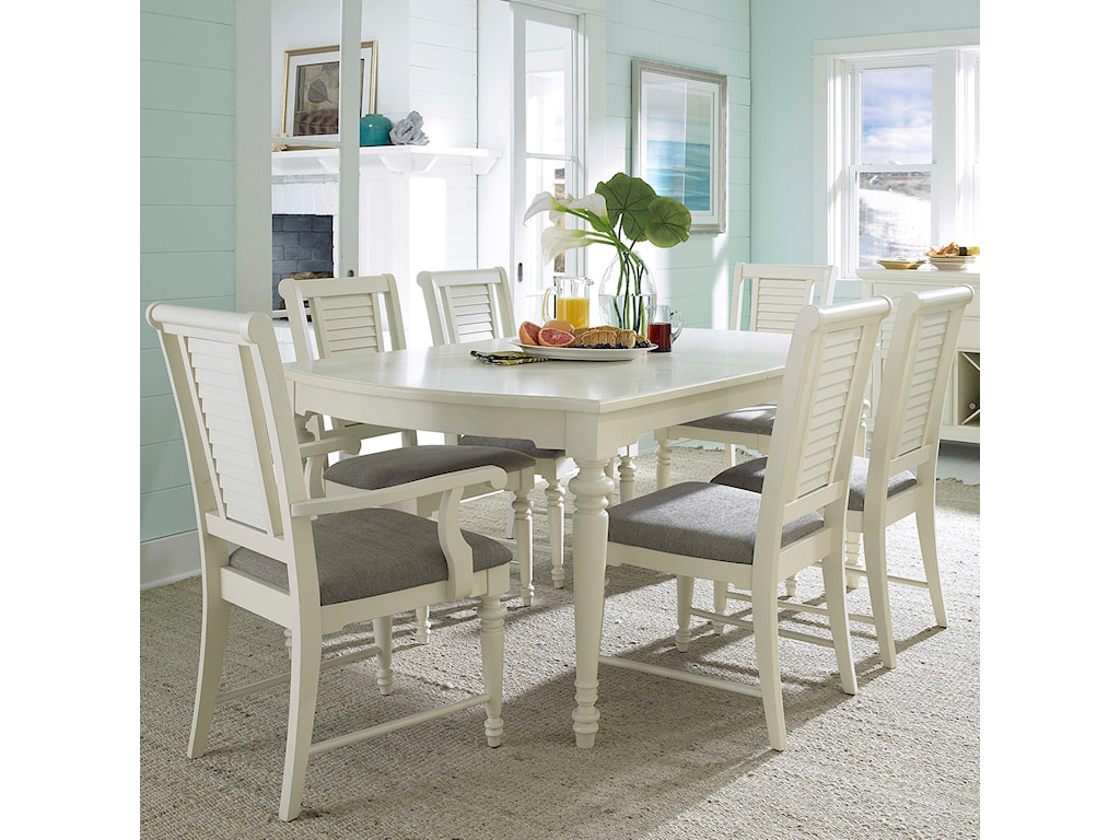 Broyhill Furniture Seabrooke 7 Piece Turned Leg Dining Table And Louvered Back Chairs Find Your Furniture Dining 7 Or More Piece Sets
