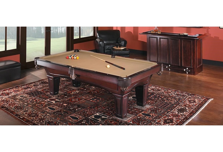 Brunswick Danbury 8 Foot Pool Table with Sahara Contender Cloth and Play  Kit 