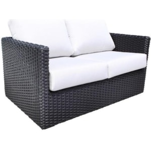 Cabana Coast York Outdoor Loveseat With Black Wicker Base And Removable Cushions Reid S Furniture Outdoor Loveseats