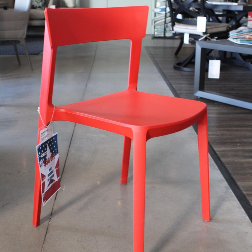 Barrale Dining Red Stackable Outdoor Indoor Chair Belfort Furniture Outdoor Dining Side Chairs